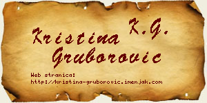 Kristina Gruborović vizit kartica